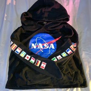 COPY - girls Forever 21 crop NASA hoodie